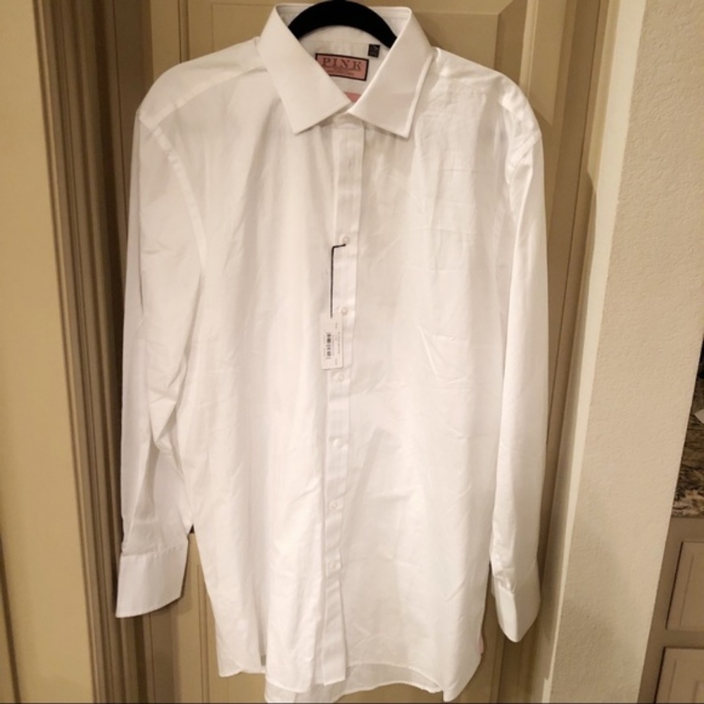 NWT Thomas Pink white dress shirt button down
